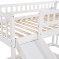 thumbnail image 5 of Twin over Twin Bunk Bed Frame with 2 Storage Drawers, Stairway Beds Frame with Slide, Wooden Bedframe with Guardrails, Easy Assembly, Mattress Not Included, White, 5 of 9