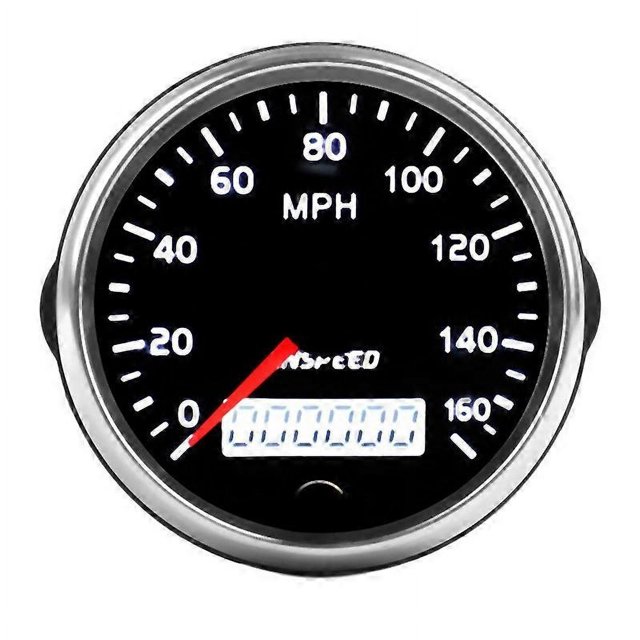Velocímetro GPS universal 12 V/24 V Odómetro 85 mm 160 MPH para coche motocicleta Tacómetro LCD Como se muestra, Como se muestra
