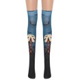 thumbnail image 2 of Calcetines de fiesta hasta la rodilla con estampado de Castillo de murciélago de Halloween para mujeres y niñas, medias de seda Fridja  nalpqowj15569, 2 of 5