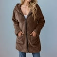 thumbnail image 7 of Tauxra Winter Coats for Women,Winter Jackets for Women,Women's Solid Color Plush Hooded Long Sleeve Casual Pocket Jacket,Jackets for Women, 7 of 7