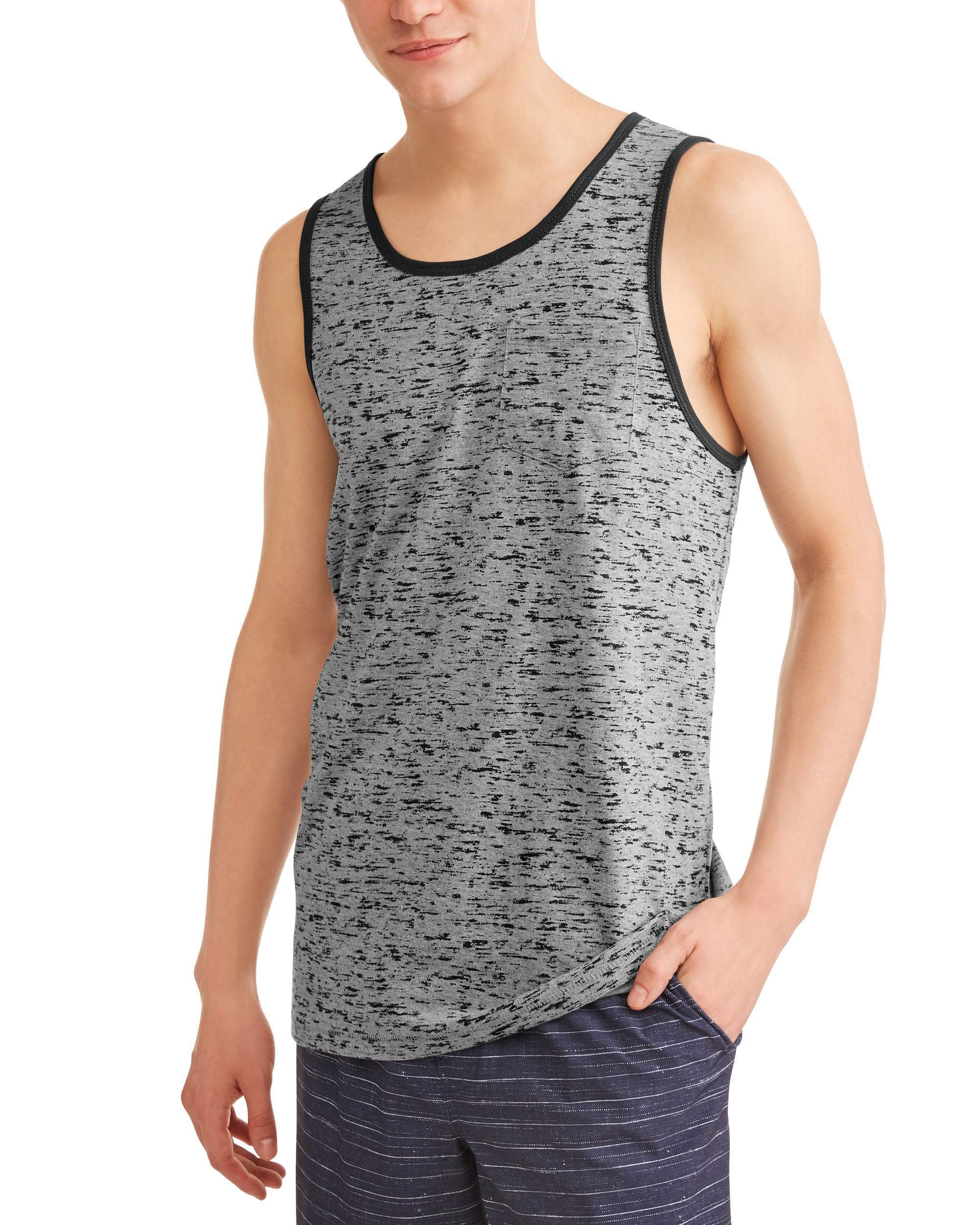 Big Men's Jersey Tank top with front Pocket