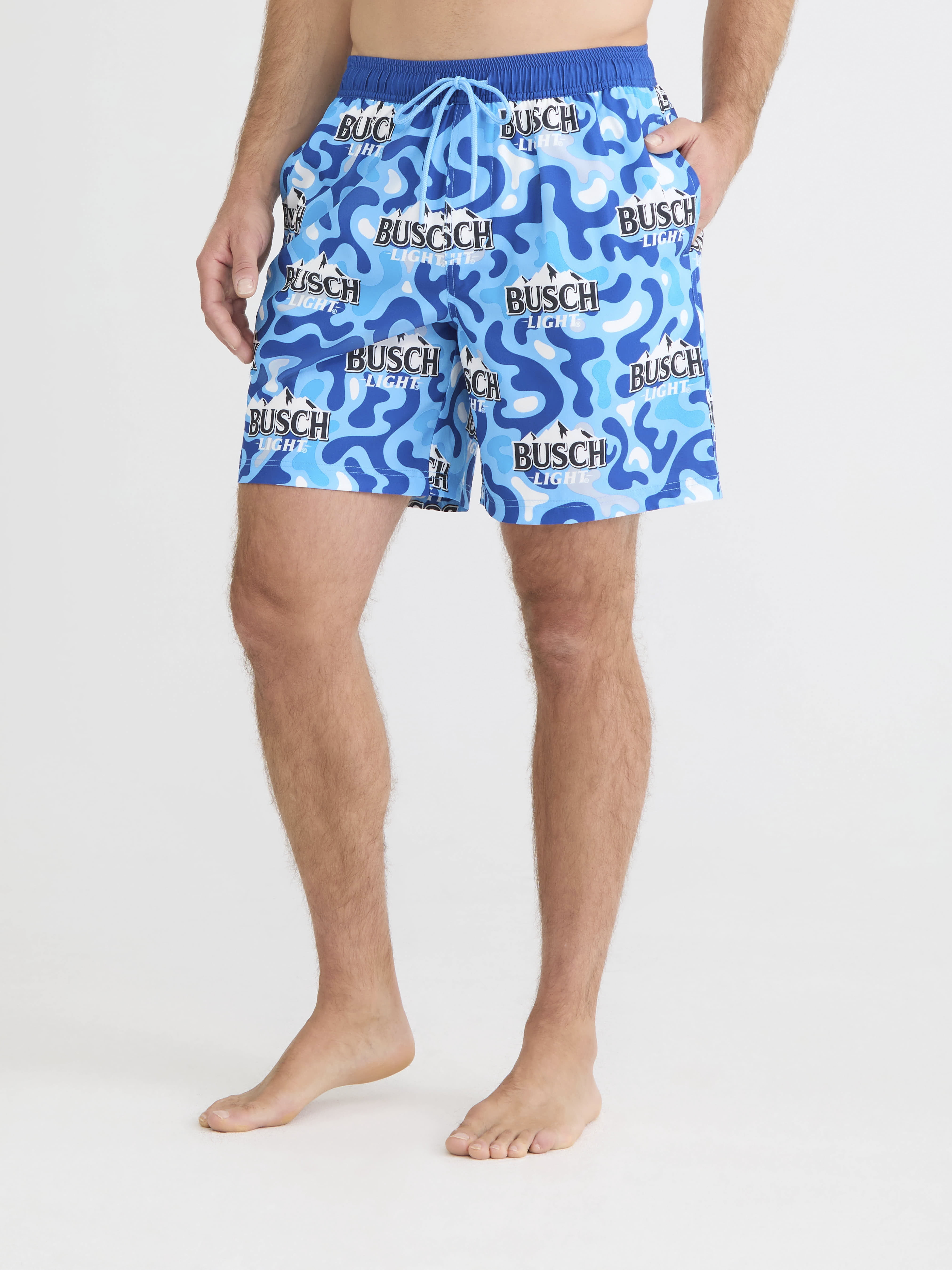 Busch Light Men's Printed Swim Board Shorts, Sizes S-3XL