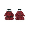 thumbnail image 2 of Gzhioc Toddler Baby Girls Christmas Dress 6 9 12 18 24 Months 2T 3T Long Sleeve Doll Collar A-line Dress with Headband, 2 of 9