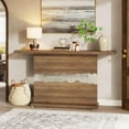 thumbnail image 6 of Tribesigns 55-Inch Console Table Sofa Table Behind Couch with Wood Frame Spliced Tempered Glass, 6 of 7