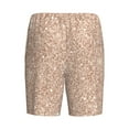 thumbnail image 4 of Rocae Beige Sparkling Glitter for Men's Soft Sleep Pajama Shorts, Waistband and Pockets, 4 of 9