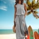 thumbnail image 4 of Vestido Sin Mangas Vestido sin mangas de verano Elegante vestido largo maxi Ropa femenina (Gris XL) Cgtredaw para Mujer Gris T S, 4 of 6