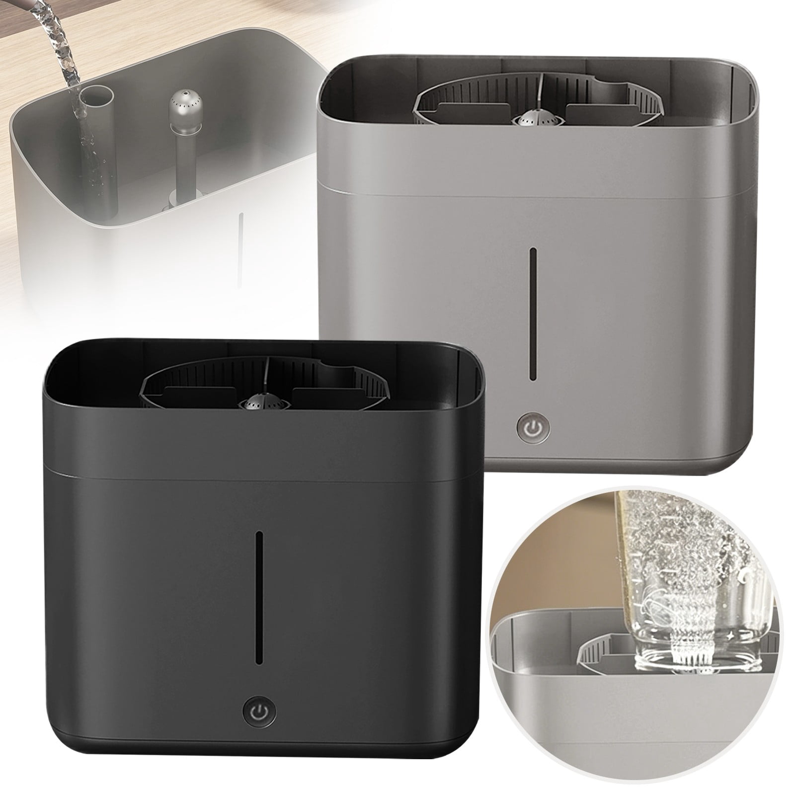 Tea Cup WasherElectric Glass Rinser Tea Cup Washer | Desktop Automatic Cup Washing Machine With Water Tank | High Pressure For 3 10cm Diameter Cups | Portable Bottle Washer F, A