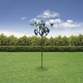 thumbnail image 3 of Teamson Home Outdoor Solar Tulip and Butterfly Kinetic Windmill Sculpture with LED Light, Teal, 3 of 9