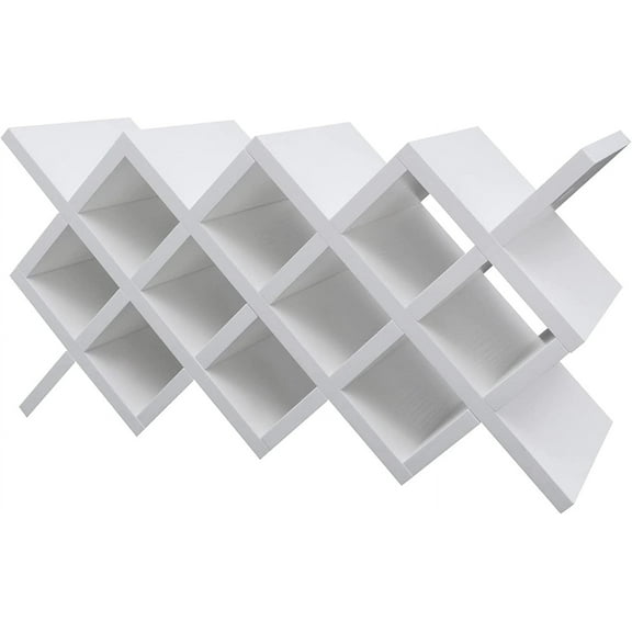 10 Grid Wine Lattice Racks, Wooden Wine Bottle Holder Stand White Freestanding Wine Rack Storage Organizer Wine Bottles Rack for Living Rooms, Kitchens, Bars