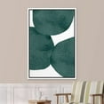 thumbnail image 3 of PixonSign Framed Canvas Print Wall Art Geometric Pastel Green Mid-Century Circle Collage Abstract Shapes Illustrations Modern Art Decorative Minimal for Living Room, Bedroom, Office - 16"x24" White, 3 of 5