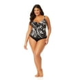thumbnail image 5 of Women's Plus Palm Chic Drape Front Underwire Swim Top, 5 of 5
