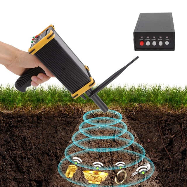 Underground Metal Detector, Self Inspection System Accurate Locating Yellow 15meter Depth Metal Detector for for Gold for Silver AU Plug,EU Plug,UK Plug,US Plug