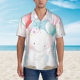 thumbnail image 4 of Easygdp Cute Elephant Men'S Summer Casual Short Sleeve,Short Sleeve Button-Down Shirt, Lapel Loose Breathable Hawaiian Short Sleeve - 3x-Large, 4 of 9