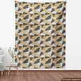 thumbnail image 4 of Ambesonne Spring Fabric by the Yard Upholstery, Flowers Colorful Geometric, 2 Yards, Pale Vermilion and Khaki, 4 of 5