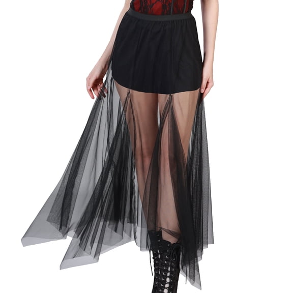 Sheer Skirt Costume Accessory for Adults, Black, S/M, Halloween by Way To Celebrate