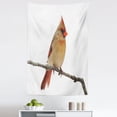 thumbnail image 1 of Cardinal Tapestry, Wildlife Wings Modish Songbird Northern Flying Animal Winter Season, Fabric Wall Hanging Decor for Bedroom Living Room Dorm, 5 Sizes, White Almond and Umber, by Ambesonne, 1 of 1