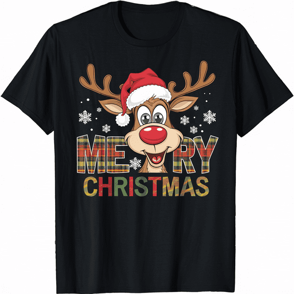 Merry Christmas Men Women Family Matching Reindeer T-Shirt