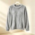 thumbnail image 2 of Plush Ribbed Fleece Sweatshirts for Women Crewneck Long Sleeve Loose Fit Fall Winter Warm Casual Loungewear S-XXL, 2 of 5