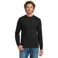 thumbnail image 3 of Gildan Heavy Cotton Men’s Long Sleeve Tee, Comfortable, Crewneck Blank T-Shirt, Black 4-Pack, 3XL, 3 of 6