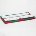 thumbnail image 4 of Household Essentials Ornament Storage Box, 36 Piece with Dividers, Sturdy and Stackable with Handles and Clear Plastic Window, Red Polyester Linen with Green Trim 551RED, 4 of 11