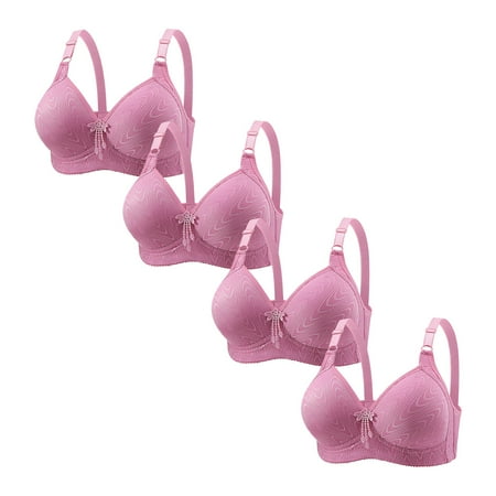 DondPO Bras for Women Bras For Women No Underwire Adjustable Bras Full Coverage Support Bralette Plus Size Everyday Bra Pack Of 4 Seamless Bras for Women Push Up Bra Purple S Clearance