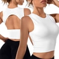 thumbnail image 2 of Leey-World Wireless Bras With Support and Lift Sports Bras for Women - High Neck Padded Crop Workout Tank Top with Built in Pads White,S, 2 of 4