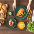 thumbnail image 4 of vancasso Starry 16 Pieces Green Dinnerware Set, Reactive Change Glaze Dinner Set, Plates and Bowls Set, 4 of 8