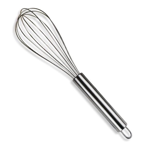Batidor de globo hecho de acero inoxidable con mango de acero inoxidable - Batidor de cocina superior para batir masa, huevo y otros alimentos MFZFUKR CPB-US-WZY21-2