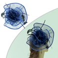 thumbnail image 2 of Medieval Flower&Face Yarn Fascinator Hairpin Bride Hair Clip Small Hat Hair Clip Punk Hair Clip for Wedding Party blood tooth color, 2 of 3