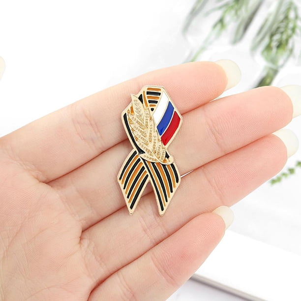 Insignia esmaltada Bandera rusa Día de la victoria Pin de solapa Camiseta Sombreros Broche Tmvgtek Para Estrenar