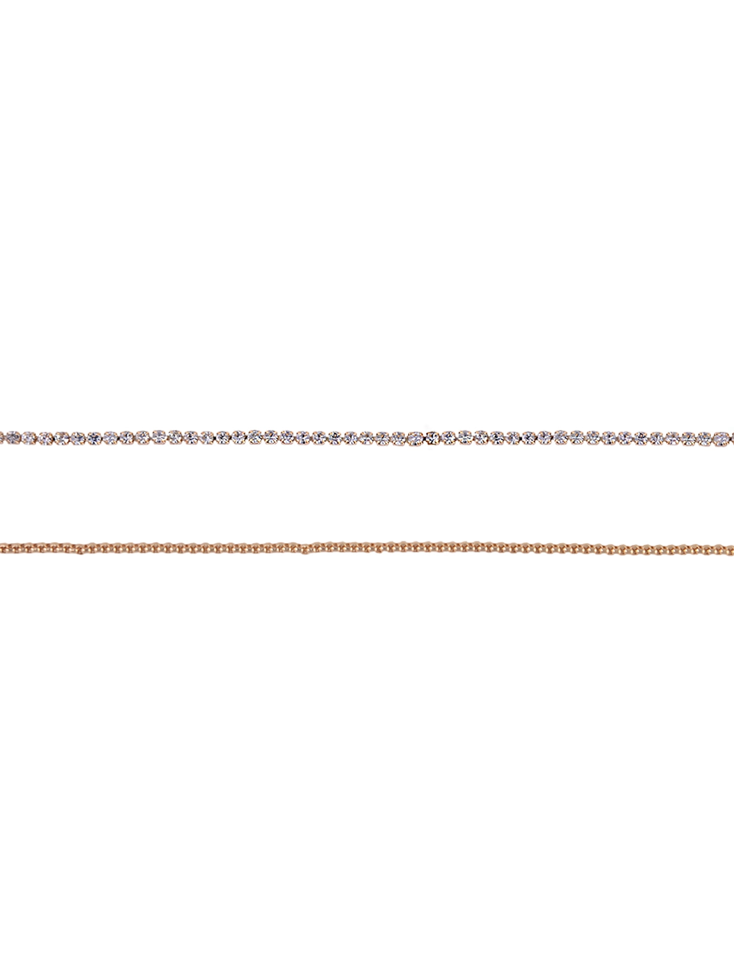 Time and Tru Goldtone 2-Row Rhinestone and Initial "L" Necklace