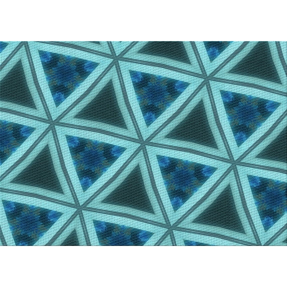 Ahgly Company Indoor Rectangle Patterned Teal Green Area Rugs, 5' x 7'