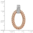 thumbnail image 4 of Silver Rose Gold Rhodium CZ Braid Oval Pendant, 4 of 4