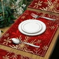 thumbnail image 7 of Luckky Christmas Placemats 12x18 Inch Set of 4, Xmas Snowflakes Winter Seasonal Holiday Farmhouse Kitchen Dining Table Decoration for Indoor Outdoor Dinner Party Decor (Red), 7 of 7