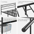 thumbnail image 5 of Topeakmart Minimalist Metal Bed Frame with Headboard and Storage, King, Black, 5 of 6