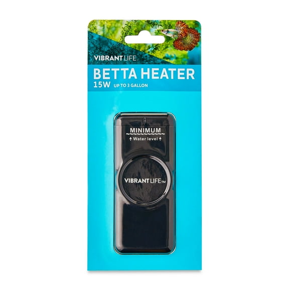 Vibrant Life Betta Aquarium Heater for Fish Tanks up to 3 Gallon, 15 W