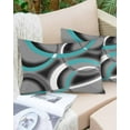 thumbnail image 6 of Turquoise Geometric Standard Size Pillow Cover,Pillowcase Protectors with Zipper,Decorative Throw Pillow Case Cover,Grey Classic Abstract Lines Striped Pillow Shams for Couch Sofa 20x26Inch, 6 of 8