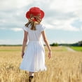 thumbnail image 4 of Sombrero de paja con lazo plano para mujer, sombrero de copa pequeño de verano, sombrero de paja para el sol, 56-58cm de circunferencia, 4 of 6