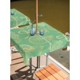 thumbnail image 2 of Outdoor Tablecloth with Umbrella Hole for Patio/Picnic/Party/Camping, Ocean Conch Shell Waterproof Table Cloth Square Cover Washable, Coastal Seahorse Coral Bows Vintage Green (54"x 54"), 2 of 9