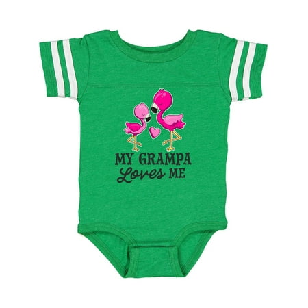 

Inktastic My Grampa Loves me with Two Flamingos Gift Baby Boy or Baby Girl Bodysuit