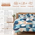 thumbnail image 6 of Blue Khaki Bedding Duvet Cover Set Queen Size 4 Pieces Nordic Retro Medieval Geometric Abstract Bedding Set with Zipper Closure, 1 Comforter Cover 90x92 Inches 1 Flat Sheet & 2 Pillow Cases, 6 of 7