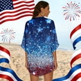 thumbnail image 5 of JULMCOMO American Flag Lightweight Cardigans for Women Red White Blue Half Sleeve Independence Day Kimono Cover Ups Summer Tops Royal Blue L, 5 of 6