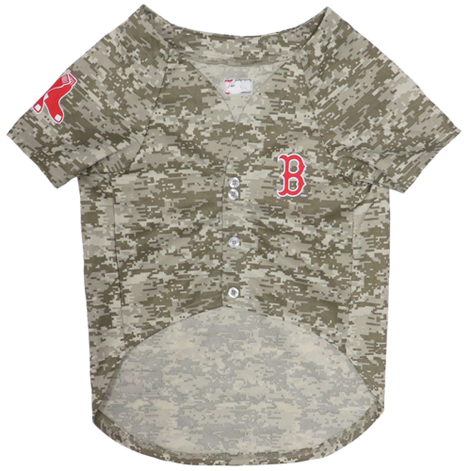 Pets First MLB Boston Red Sox Camouflage Jersey For Dogs, Pet Shirt For Hunting, Hosting a Party, or Showing off your Sports Team, Extra Large