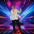 thumbnail image 2 of Disco Silver Sequin Blazer Adult Costume - X-Large, 2 of 2