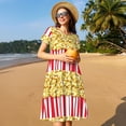 thumbnail image 4 of Easygdp Popcorn para Vestido Transpirable de Mujer, Vestido Suelto de Manga Corta con Pliegues y Bolsillos para el Verano, 4 of 6