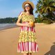thumbnail image 4 of Disketp Popcorn para Vestido de Manga Corta para Mujeres, Vestidos de Verano para Mujeres, Casual y Holgado para la Playa, 4 of 6