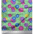 thumbnail image 1 of Soimoi Cotton Cambric Fabric Leaves & Aster Floral Print Fabric by the Yard 56 Inch Wide, 1 of 3