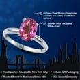 thumbnail image 2 of Gem Stone King 14K White Gold Pink Mystic Topaz Solitaire Engagement Ring for Women | 2.20 Cttw | Oval 9X7MM | Gemstone November Birthstone | Size 7, 2 of 6