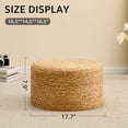 thumbnail image 4 of IVV Natural Handwoven Crafted Ottoman, Round Footrest Entryway Shoe Changing Stool, Living Room Bedroom Decorated Seat/Accent Table, No Assembly, 17.7"L x 17.7"W x 7.9"H, 4 of 7