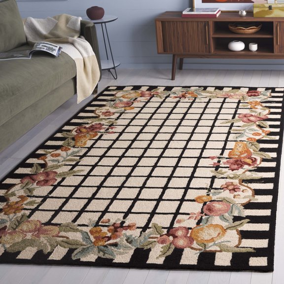 Safavieh Chelsea Anabella Bordered Area Rug, Ivory/Black, 6' x 9'